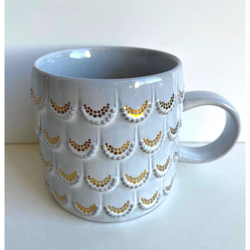 Starbucks Mug Mermaid Scales Siren 2016 Anniversary Embossed Gray Blue G…